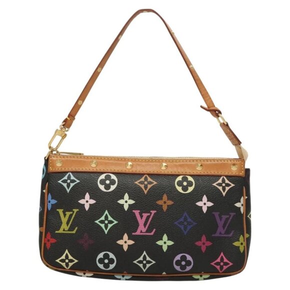 LOUIS VUITTON Monogram Multicolor Pochette Accessoires Black M92648 Auth 128468V - Picture 1 of 15